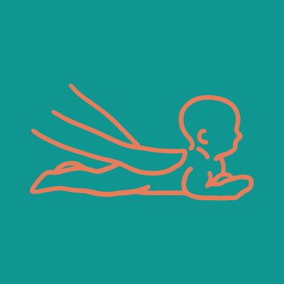 illustration schématique massage dos bébé